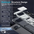 thumbnail image 3 of KOMI Case Compatible with Google Pixel 9/9 Pro Built in Slide Camera Lens Cover+Screen Protector+Finger Ring Holder Kickstand,Heavy Duty Shockproof Full Body Protective Phone Cover, Silver, 3 of 5