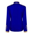 thumbnail image 3 of Penkiiy Blazer pour Hommes Mode Masculine Style Rétro Costume à Coutures Veste Brodée Dorée Manteaux Bleus, 3 of 5