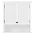 thumbnail image 1 of Coventry Wall Mounted White Wood Bath Storage Cabinet with Open Shelf, 1 of 9