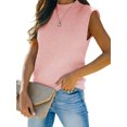 thumbnail image 1 of Faithtur Débardeur Tricoté d'Été pour Femmes, Couleur Unie Sans Manches Col Rond Slim Mode Urbaine, 1 of 4