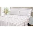 thumbnail image 1 of Ensemble de Draps en Flanelle, 100 % Coton, Format Jumeau, Motif à Rayures, 1 of 2