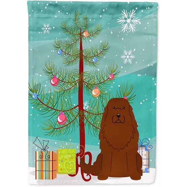 Caroline&#;s Treasures BBCHF Merry Christmas Tree Greater Swiss Mountain Dog House Flag Large Multicolor