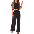 thumbnail image 1 of Cameland Mode Femmes Été Imprimé Floral Décontracté T-Shirt à Manches Courtes + Ensemble Pantalon, 1 of 8
