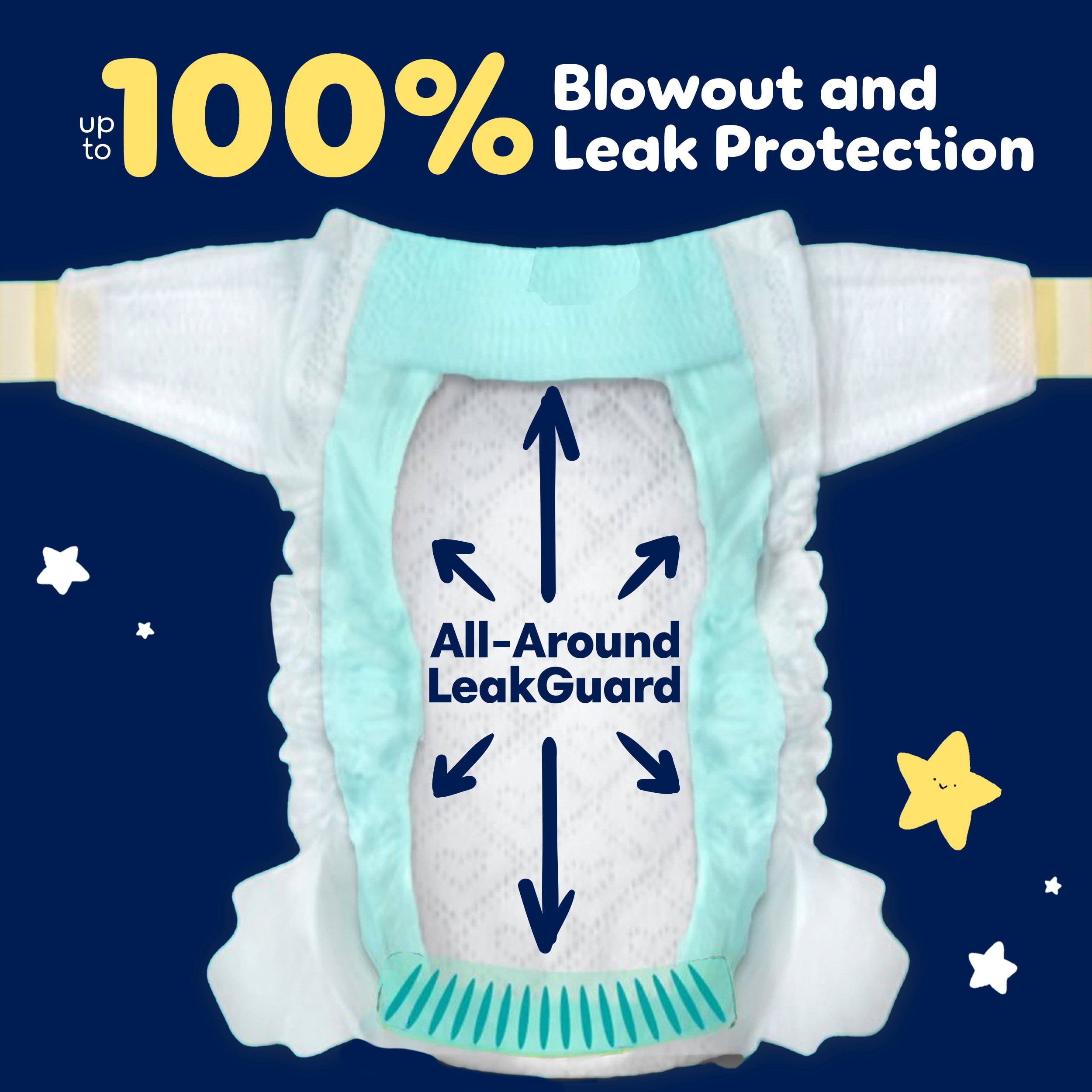 ZZZ Couches de Nuit, Taille 4 (22-37 lbs), Couche pour Bébé Jetable à Protection Nocturne
