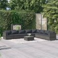 thumbnail image 1 of vidaXL 9 Piece Patio Lounge Set with Cushions Poly Rattan Gray, 1 of 5