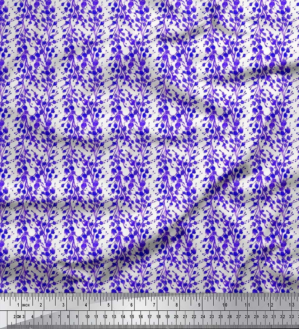 Soimoi Polyester Crepe Fabric Flower Watercolor Fabric Prints by Yard 42 Inch Wide