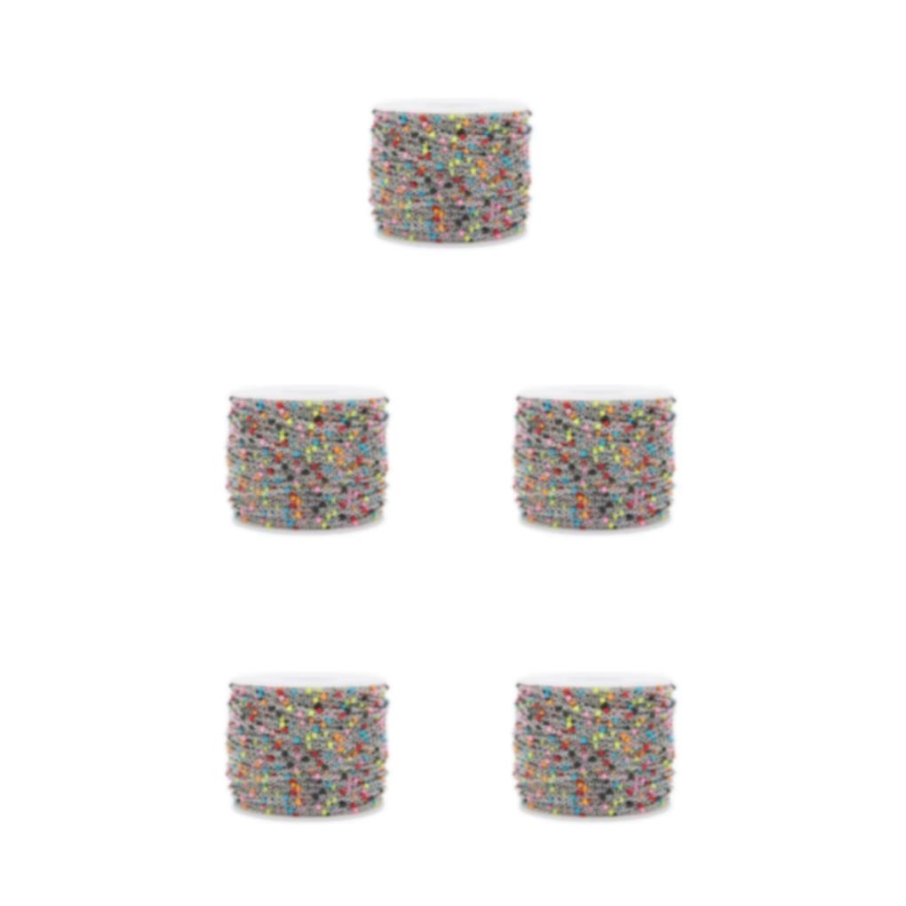 fastboy Chaîne pour Fabrication de Bijoux Robuste en Acier Inoxydable Perles d'Émail Colorées Perles d'Émail Colorées Chaîne en Vrac pour Bijoux Acier+couleur 5 Ensembles