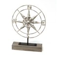 thumbnail image 1 of Stratton Home Decor Compas en Métal Accent Décoratif W / Base en Bois, 1 of 4