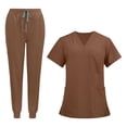 thumbnail image 3 of Xuanheng Nursing Uniform Scrub Set Nurse Top and Pants V Neckline Clothes Work Suits L, 3 of 8