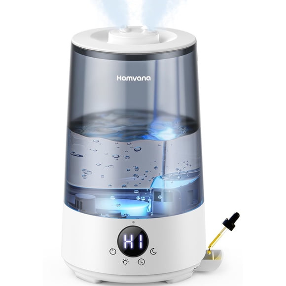 Homvana Humidificateurs pour Chambre et Maison, Brume Fraîche 3,6 L à Remplissage par le Haut 34 H Super Longue Durée, Silencieux 16 dB, Humidificateur pour Bébé, Diffuseur d'Huile Grand, Plantes, Chambre de Bébé,