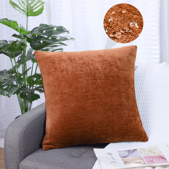 PiccoCasa Soft Water Repellent Throw Pillow Covers Deep Orange 20x20 Inch