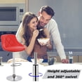 thumbnail image 3 of BestOffice Set of 2 Barstools Height Adjustable Back PU Leather Swivel Bar Kitchen Counter Stools Dining Chairs, Red, 3 of 7
