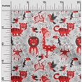 thumbnail image 2 of oneOone Rayon Red Fabric Cute Animal Dress Material Fabric Print Fabric By The Yard 56 Inch Wide, 2 of 4
