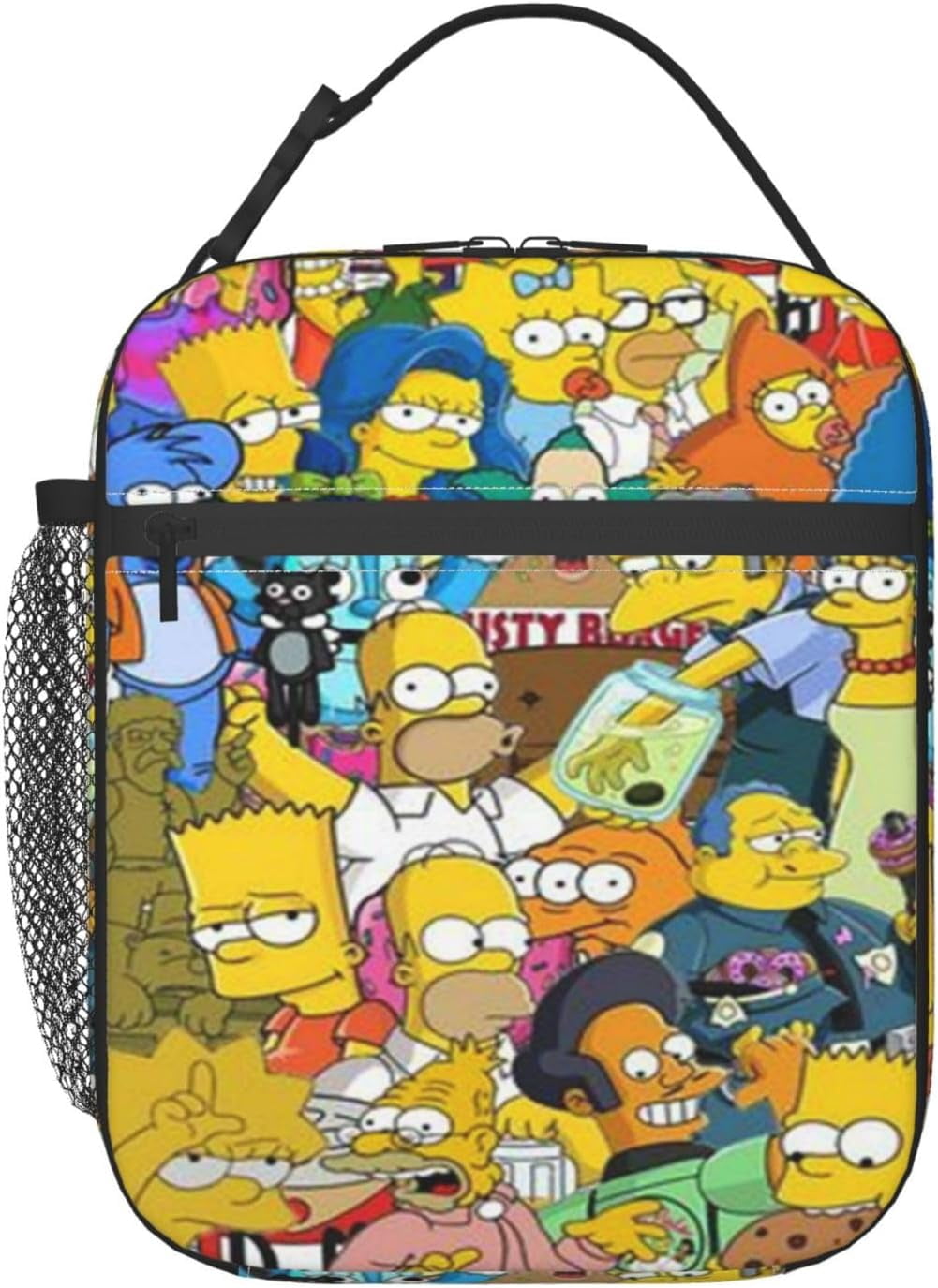 Simpsons Lunch Bag Insulated Lunch Box With Compartments Waterproof Reusable Tote Bag For Work Hiking Travel