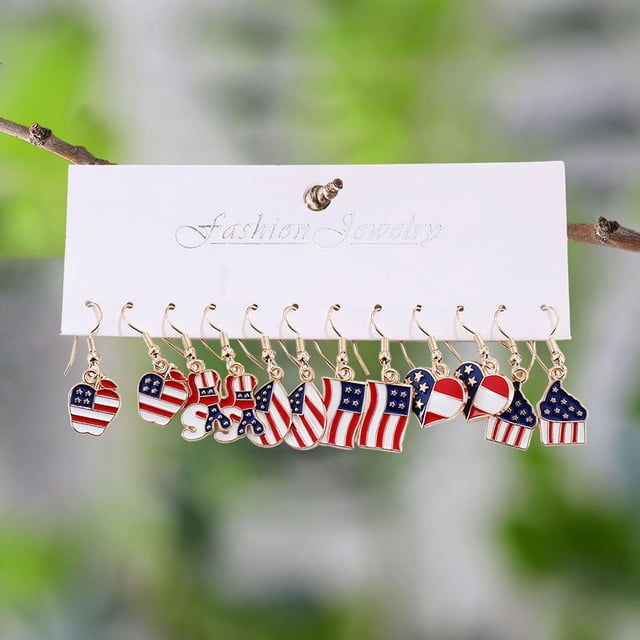 Fourth Of July Pendant Earrings