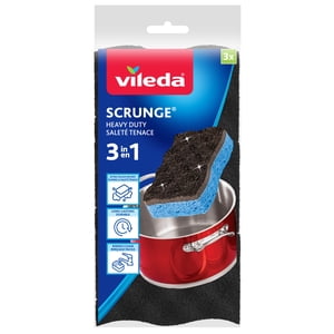 Vileda Scrunge Heavy Duty Scrunge Sponges, 3-Count