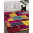 thumbnail image 2 of Ahgly Company Tapis Rectangulaire Intérieur Abstrait Amande Foncée Patchwork, 2 Pieds x 3 Pieds, 2 of 6