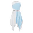 thumbnail image 3 of Yartina Robe de Danse Asymétrique pour Filles, Tunique de Prière Lituricale, Bleu Clair 10, 3 of 6