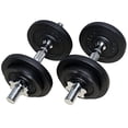 thumbnail image 2 of PRISP Adjustable Weight Dumbbells Set - Includes 2 Bars, Cast Iron Plates and Threaded Collars; Pair of Spinlock Dumbbells, 2 of 4