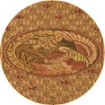 thumbnail image 1 of Ahgly Tapis Rond Lavable en Machine Intérieur Transitionnel Brun Selle, 4 Pieds Rond, 1 of 7