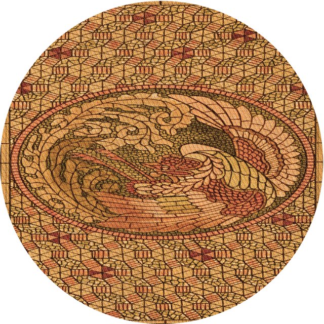Ahgly Tapis Rond Lavable en Machine Intérieur Transitionnel Brun Selle, 4 Pieds Rond