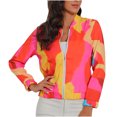 thumbnail image 1 of IROINID Veste à Fermeture Éclair pour Femmes Manches Longues Imprimé, Confortable Printemps Automne Veste Ajustée, 1 of 7