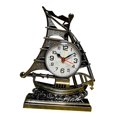 thumbnail image 3 of Table Clocks Home Decor Sailing Sculpture Desk Clock for Office Bedroom Kids Black, 3 of 8