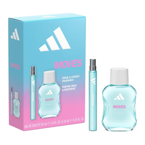 adidas Moves Citrusy & Fresh Eau de Toilette Perfume Gift Set for Her, 50 mL + 10 mL