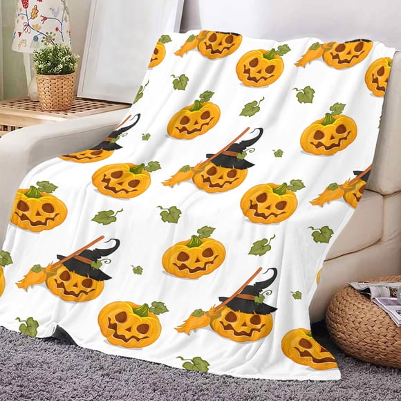 Amzcrzy Home Decor, Bed Canopies and Runners, Bedspreads, Bed Sheets, Halloween Pumpkin Pattern Blanket, Modern Flannelette Warm Blanket For Bedroom A blanket