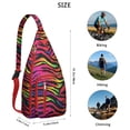 thumbnail image 2 of Rainbow Zebra Print Sling Bag - Colorful Abstract Zebra Stripes Crossbody Backpack for Women & Men, Modern Fashion Shoulder Bag (Cute Cartoon Zebra Pattern, Water-Resistant & Lightweight), 2 of 4
