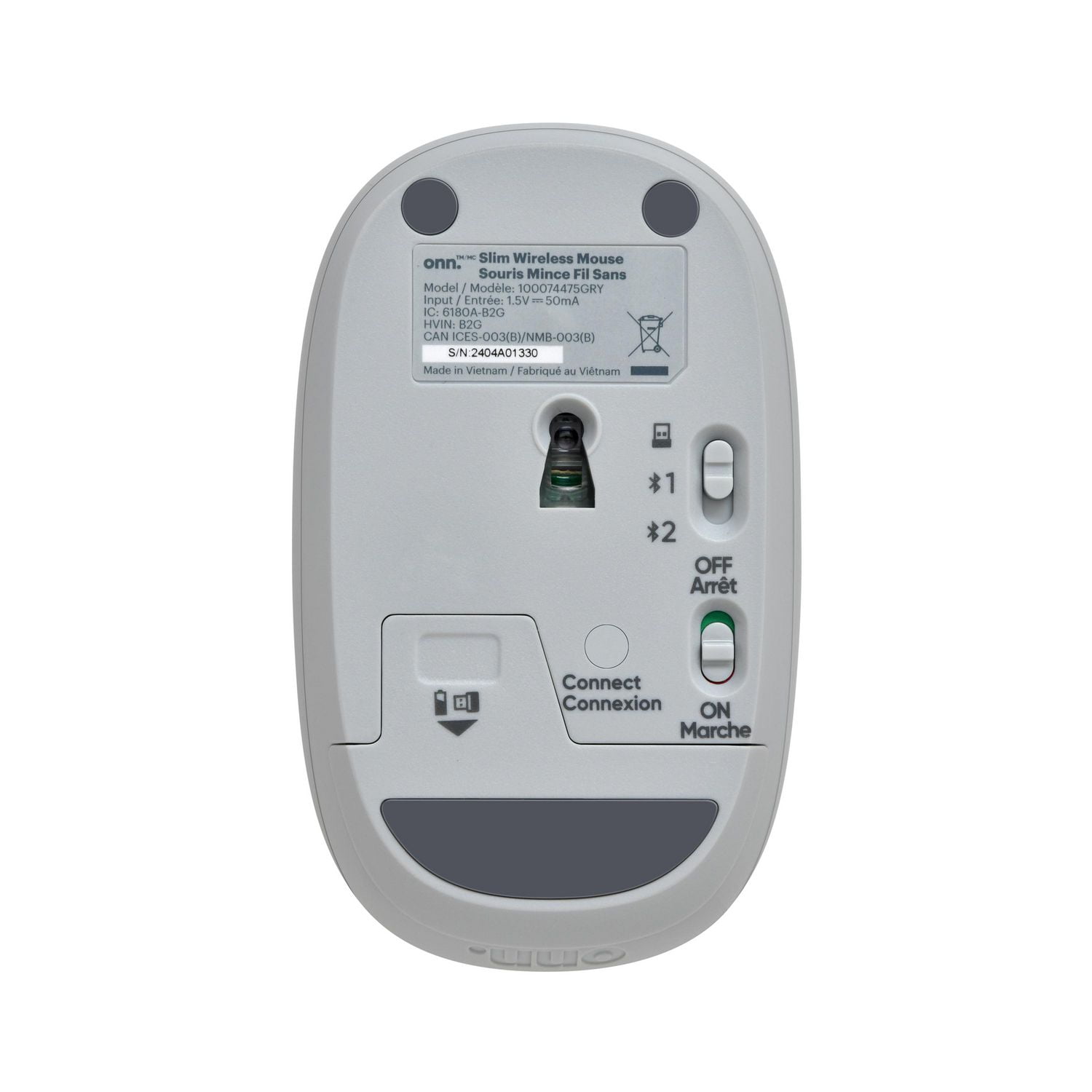 Souris mince sans fil avec technologie sans fil Bluetooth de onn.