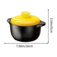 thumbnail image 3 of Yellow Cover Casserole Soup Slow Cooker Household Pot Rice Dry Burning Does Not Crack Natural Gas Open Flame, 3 of 6