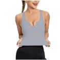 thumbnail image 2 of Yuyuzo Crop Tops for Women Sleeveless Shirts Deep V Neck Going out Tops Ribbed Knit Basic Tees, 2 of 4