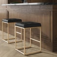 thumbnail image 4 of Plata Décor Import Inc. – Lot de 2 tabourets de bar modernes à structure tubulaire, noir et or – Parfaits pour les îlots de cuisine, les bars privés, les coins repas et les espaces de réception, 4 of 6