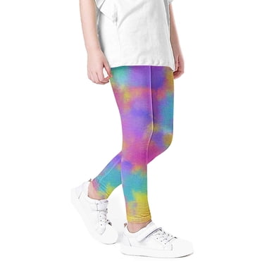 Girls Printed Pants High Waist Stretchy Soft Tights Kids Summer Leggings For School Wearing
