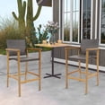 thumbnail image 4 of Gymax Patio Rattan Bar Stool Set of 4 Outdoor PE Wicker Bar Chairs w/ Armrests & Sturdy Footrests, 4 of 10