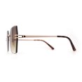 thumbnail image 4 of Womens Geometric Butterfly Rimless Oceanic Lens Chic Sunglasses Gold Brown, 4 of 4