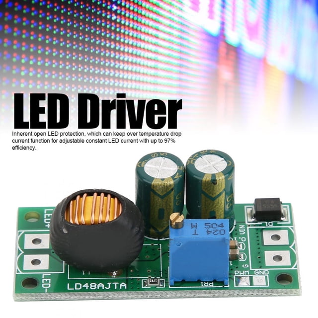 Module de Pilote LED LD48AJTA, 72W DC 6-50V 1-3A Carte de Pilote LED Régulateur de Pilote LED Transformateur de Puissance Tension Constante et Convertisseur de Courant