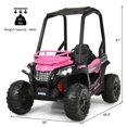 thumbnail image 2 of Gymax 12V Batter Powered Kids Ride on Car UTV Truck w/ Remote Control Music MP3 Pink, 2 of 10