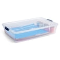 thumbnail image 2 of Rubbermaid Cleverstore 42 Quart Latching Stackable Storage Tote, Clear (4 Pack), 2 of 12