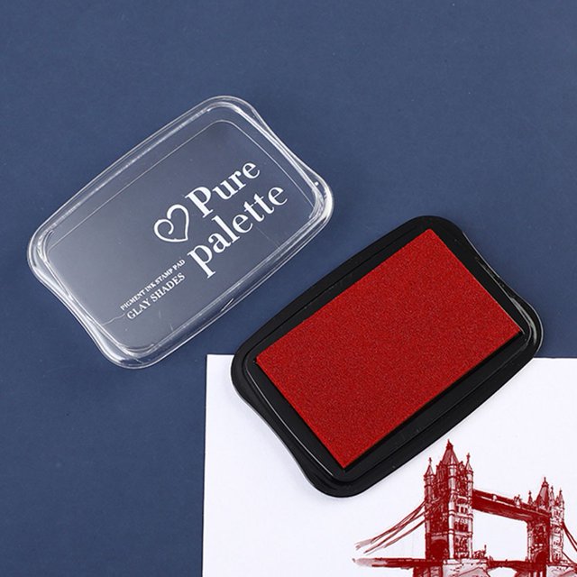 LEFU Large Stamp Pads, Ink Pads, Solid Colors Available for Craft Scrapbooking Fingerpaint on Paper Wood Fabric (Crimson)