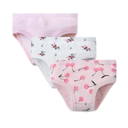 Zanarzt Baby Training Pants Children Underwear Girls Triangle Pure Cotton Cartoon Print Bottoms Baby Shorts 3PCS Pink,4-5 Years