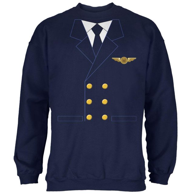 Halloween Airline Airplane Pilot Navy Adult Sweatshirt