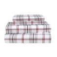 thumbnail image 3 of Swift Home 4-Piece Printed Sheet Set, Grey Plaid, Full Size, 3 of 3