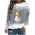 thumbnail image 1 of Rbaofujie Chandails à Capuchon Tunique pour Femmes Noël Femmes Mode Décontractée Imprimé Col Rond Ample Manches Longues Hauts Blouse Chandails Gris Chandails à Capuchon pour Ados, 1 of 3