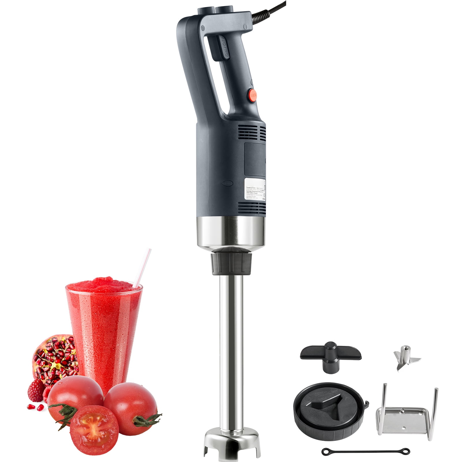 KFFKFF Industrial Immersion Blender, 500 Watt Robust Handheld Mixer, Adjustable Speed Culinary Stick Mixer with 304 Stainless Steel Blade, Versatile Portable Mixer for Soup, Smoothie, Puree