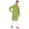 thumbnail image 2 of Atasi Ensemble Kurta Pyjama 2 Pcs pour Homme, Col Henley, Kurta Long Décontracté, 2 of 7