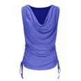 thumbnail image 4 of Plebaso Women's Tank Tops Ruched V Neck Sleeveless Tops Casual Side Drawstring Summer Shirts for Women, 4 of 6