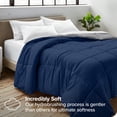 thumbnail image 2 of Bare Home Ultra-Soft Reversible Comforter - Goose Down Alternative - Oversized King, Dark Blue/Gray, 2 of 8