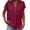 Wine#linen tops for women summer, variant on yardsong Women Linen Blouse Summer Short Sleeve Vacation Shirts Boho Henley V Neck Henley Top Twist Front Tunic Blouse Black,XL